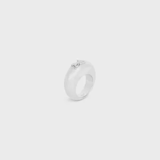 CELINE Sulky-ring van messing met rhodiumafwerking