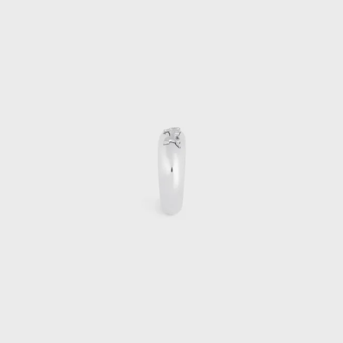 CELINE Sulky-ring van messing met rhodiumafwerking