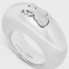 CELINE Sulky-ring van messing met rhodiumafwerking