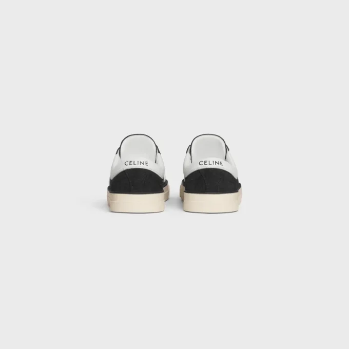 CELINE Sunset lage vetersneaker van suède kalfsleer en kalfsleer