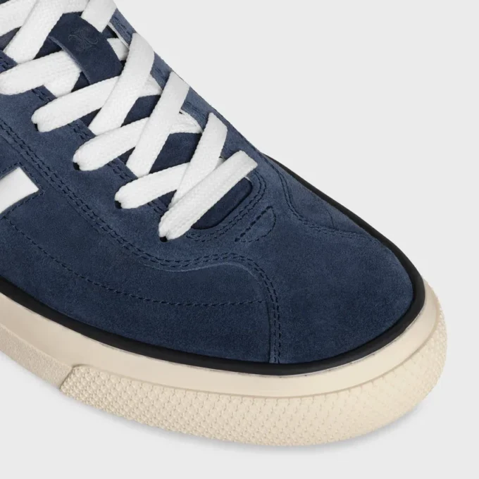 CELINE Sunset lage vetersneaker van suède kalfsleer en kalfsleer