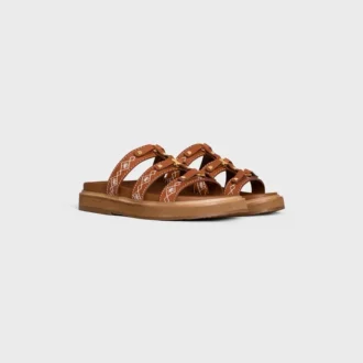 CELINE – Tippi-slipper van geborduurd kalfsleer