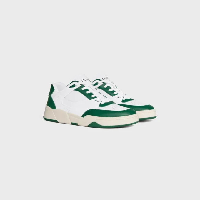 CELINE Trainer Ct-09 lage vetersneaker van kalfsleer en mesh