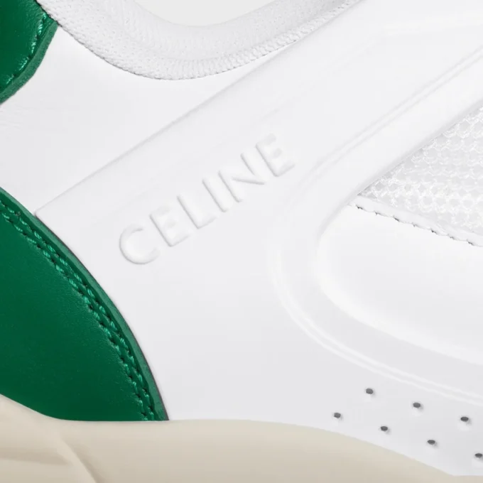 CELINE Trainer Ct-09 lage vetersneaker van kalfsleer en mesh