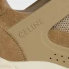 CELINE Trainer Ct-09 lage vetersneaker van suède kalfsleer en mesh