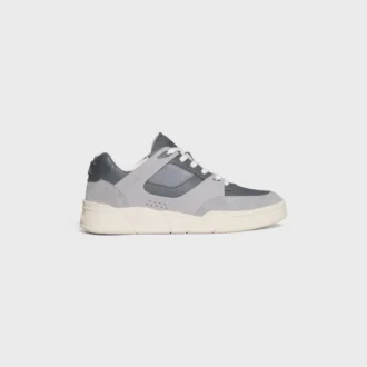 CELINE Trainer Ct-09 lage vetersneaker van suède kalfsleer, kalfsleer en mesh