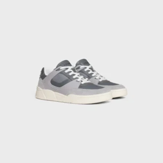 CELINE Trainer Ct-09 lage vetersneaker van suède kalfsleer, kalfsleer en mesh
