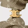 CELINE Triomphe Diagonale scrunchy van zijde en messing met gouden afwerking