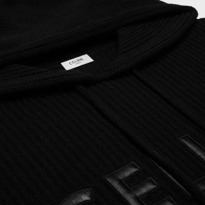 CELINE-trui met capuchon van monochrome wol