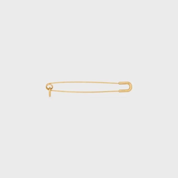Charms-broche met veiligheidsspeld in messing met gouden afwerking