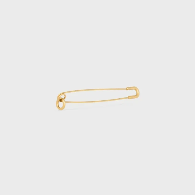 Charms-broche met veiligheidsspeld in messing met gouden afwerking