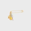 Charms-broche met veiligheidsspeld in messing met gouden afwerking