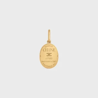 Charms CELINE-medaille van messing met gouden afwerking