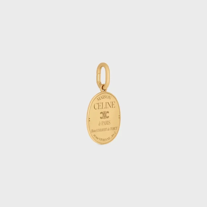 Charms CELINE-medaille van messing met gouden afwerking