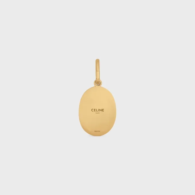 Charms CELINE-medaille van messing met gouden afwerking