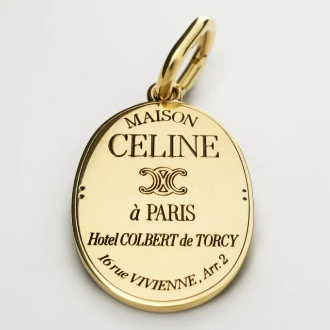 Charms CELINE-medaille van messing met gouden afwerking