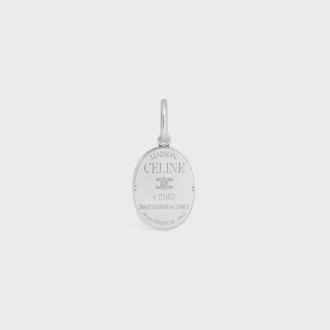 Charms CELINE-medaille van messing met rhodiumafwerking
