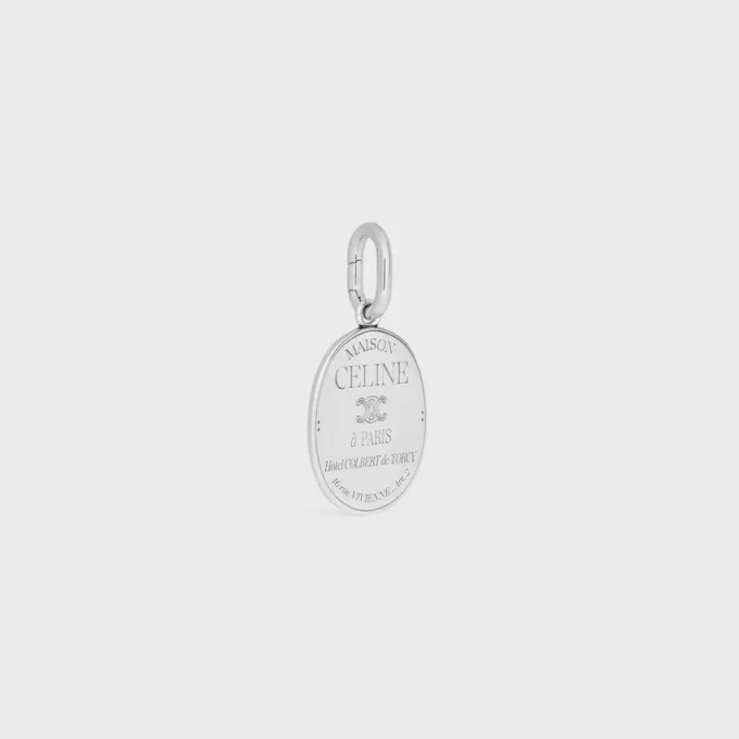 Charms CELINE-medaille van messing met rhodiumafwerking