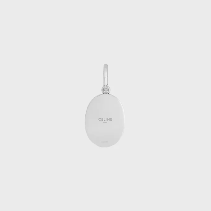 Charms CELINE-medaille van messing met rhodiumafwerking