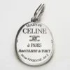 Charms CELINE-medaille van messing met rhodiumafwerking