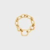 Charms Moderne dunne gourmette van messing met gouden afwerking