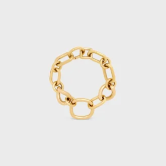 Charms Moderne dunne gourmette van messing met gouden afwerking