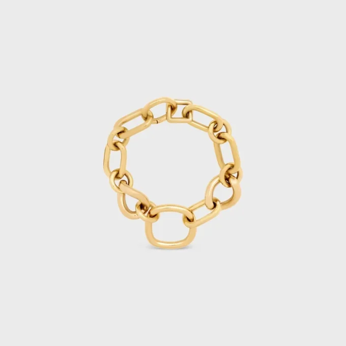 Charms Moderne dunne gourmette van messing met gouden afwerking