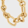 Charms Moderne dunne gourmette van messing met gouden afwerking