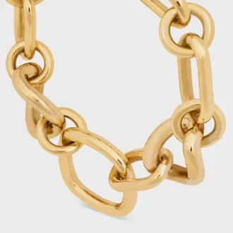 Charms Moderne dunne gourmette van messing met gouden afwerking