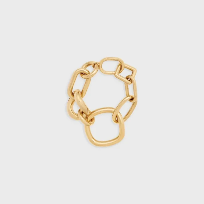 Charms Moderne, grove gourmette van messing met gouden afwerking