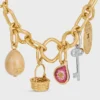Charms Panier in messing met gouden afwerking