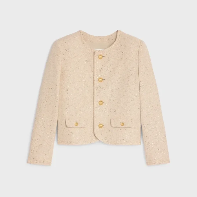 Chelsea-jasje van zijden tweed met pailletten