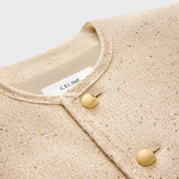 Chelsea-jasje van zijden tweed met pailletten