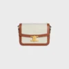 Classique Triomphe-tas van textiel met Triomphe-patroon en kalfsleer