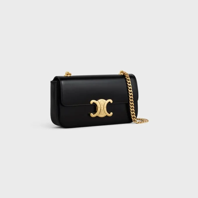 Claude schoudertas met ketting van glanzend kalfsleer
