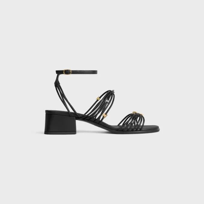 CléMence sandalen met hak van geitenleer
