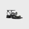 CléMence sandalen met hak van geitenleer