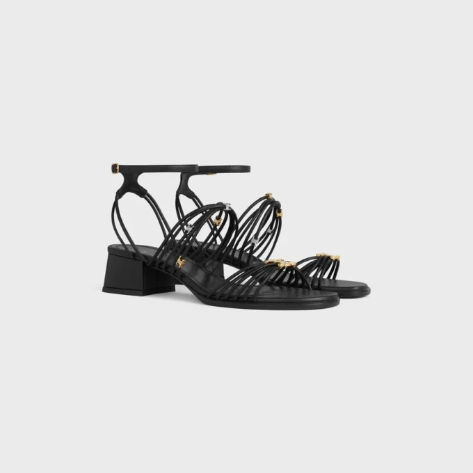 CléMence sandalen met hak van geitenleer
