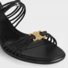 CléMence sandalen met hak van geitenleer