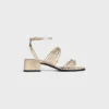 CléMence sandalen met hak van gelamineerd lamsleer
