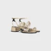 CléMence sandalen met hak van gelamineerd lamsleer