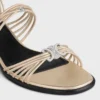 CléMence sandalen met hak van gelamineerd lamsleer