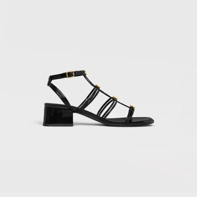CléMence sandalen met hak van glanzend kalfsleer