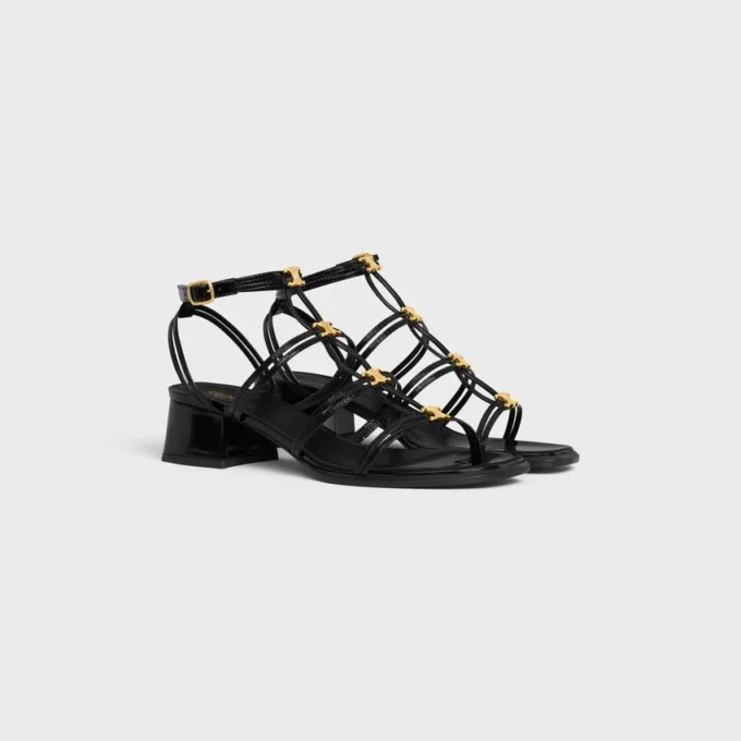 CléMence sandalen met hak van glanzend kalfsleer
