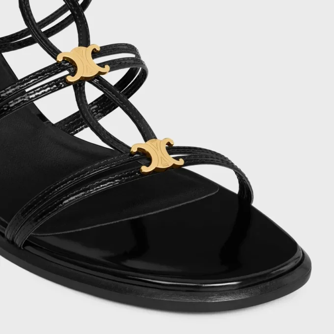 CléMence sandalen met hak van glanzend kalfsleer