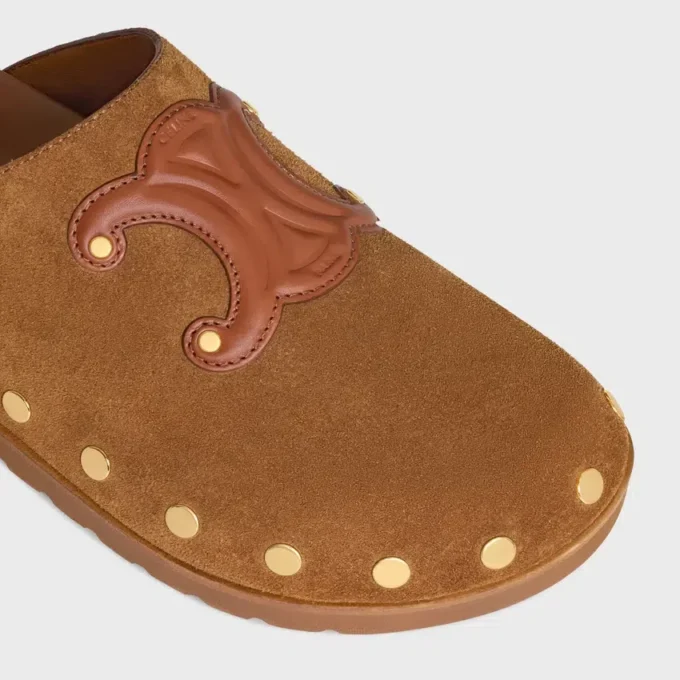Clog Pitea van suède kalfsleer