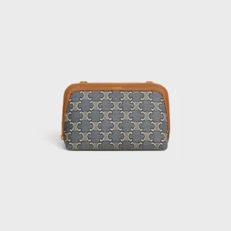 Clutch met ketting in Jacquard Triomphe All Over
