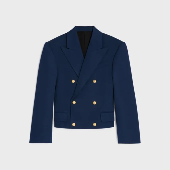 Colonne-blazer van diagonaal geweven wol