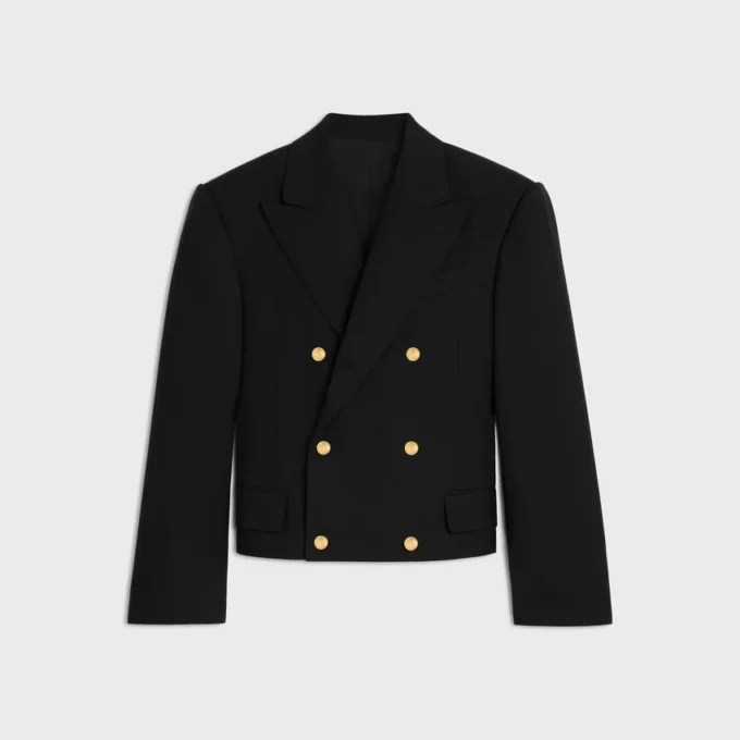 Colonne-blazer van wollen gabardine