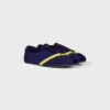 De platte sneaker in grosgrain, fluweel, suède kalfsleer en lamsleer